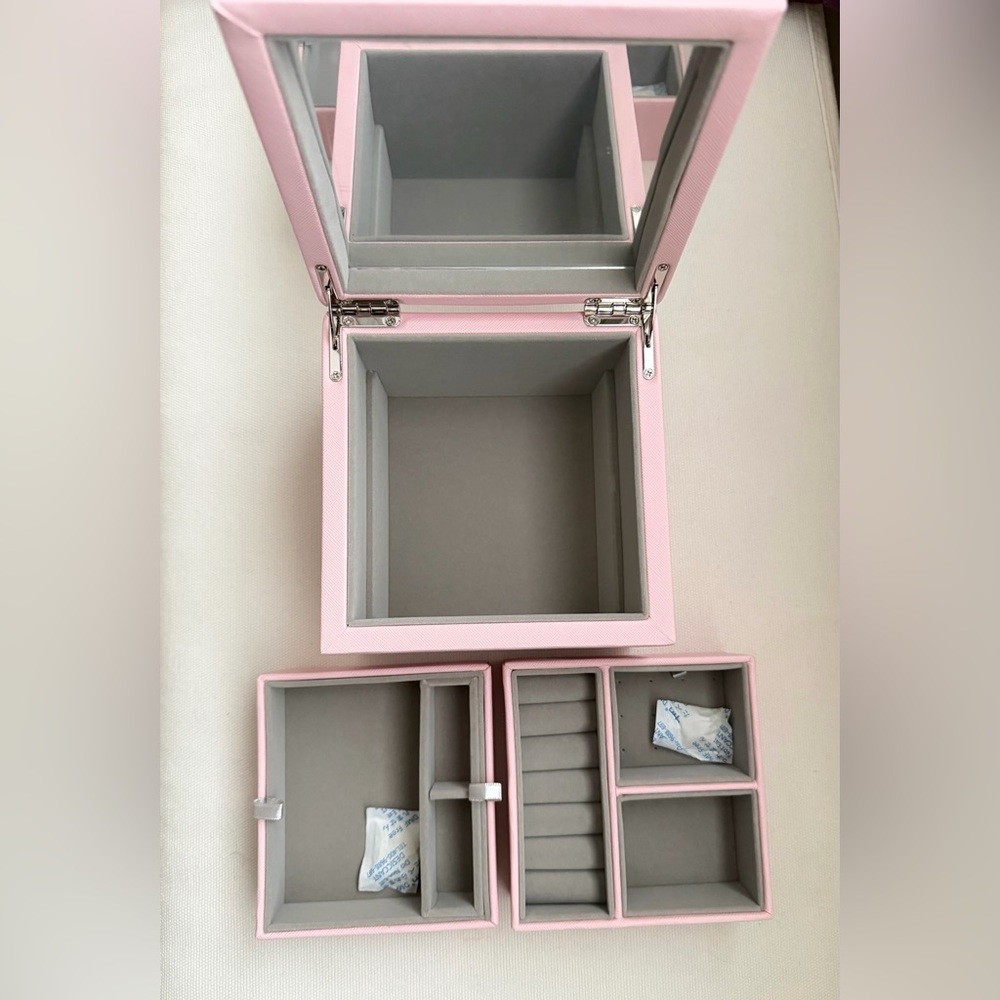Pandora Jewelry box A004 Pink with Mirror - Picture 5 of 6